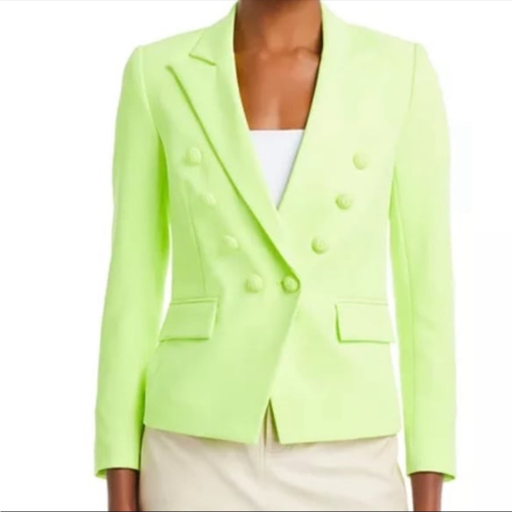 Generation Love Delilah Crepe Blazer Jacket Neon Lime Green Women’s Size M